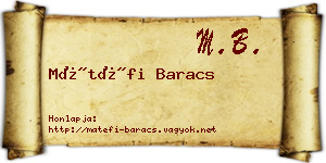 Mátéfi Baracs névjegykártya
